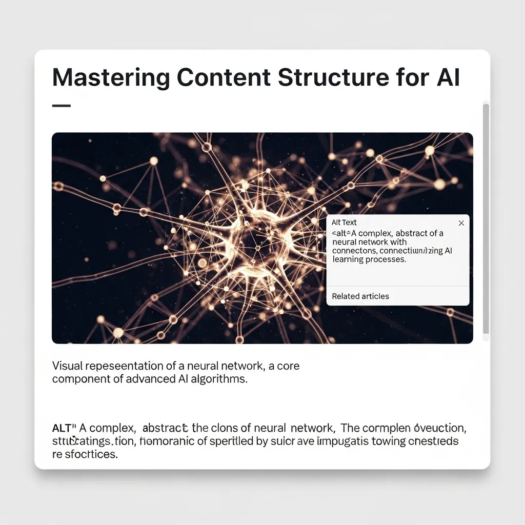Screenshot of a blog post showing an optimized image with a caption and alt text overlay.